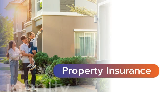 family-stand-in-front-of-thier-house-property-insurance-english-banner